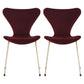 Modern Design Armless Side Chairs Solid Back Linen Fabric Dining Chairs Burgundy 2 Piece Set Brass Gold Clearhalo ' kitchen&dining_furn' 'Dining Chairs' 'Dining Tables & Seating' 'dining_chair' 'furn' 'furn_dining_chair' 'Furniture' 'furniture_dining_chair' 'Kitchen & Dining Furniture' 'kitchen' 4141231
