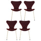 Modern Design Armless Side Chairs Solid Back Linen Fabric Dining Chairs Burgundy 4 Piece Set Brass Gold Clearhalo ' kitchen&dining_furn' 'Dining Chairs' 'Dining Tables & Seating' 'dining_chair' 'furn' 'furn_dining_chair' 'Furniture' 'furniture_dining_chair' 'Kitchen & Dining Furniture' 'kitchen' 4141232