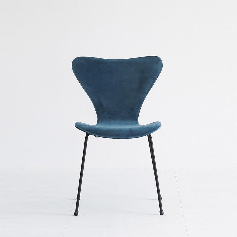 Modern Design Armless Side Chairs Solid Back Linen Fabric Dining Chairs Royal Blue 1 Piece Black Clearhalo ' kitchen&dining_furn' 'Dining Chairs' 'Dining Tables & Seating' 'dining_chair' 'furn' 'furn_dining_chair' 'Furniture' 'furniture_dining_chair' 'Kitchen & Dining Furniture' 'kitchen' 4141233