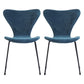 Modern Design Armless Side Chairs Solid Back Linen Fabric Dining Chairs Royal Blue 2 Piece Set Black Clearhalo ' kitchen&dining_furn' 'Dining Chairs' 'Dining Tables & Seating' 'dining_chair' 'furn' 'furn_dining_chair' 'Furniture' 'furniture_dining_chair' 'Kitchen & Dining Furniture' 'kitchen' 4141234