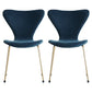 Modern Design Armless Side Chairs Solid Back Linen Fabric Dining Chairs Royal Blue 2 Piece Set Brass Gold Clearhalo ' kitchen&dining_furn' 'Dining Chairs' 'Dining Tables & Seating' 'dining_chair' 'furn' 'furn_dining_chair' 'Furniture' 'furniture_dining_chair' 'Kitchen & Dining Furniture' 'kitchen' 4141237