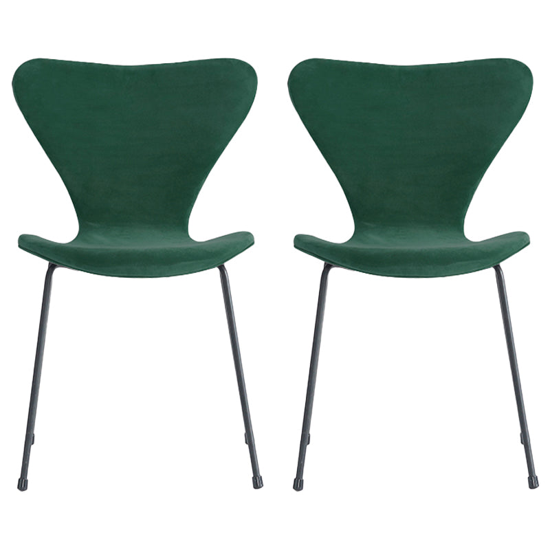 Modern Design Armless Side Chairs Solid Back Linen Fabric Dining Chairs Blackish Green 2 Piece Set Black Clearhalo ' kitchen&dining_furn' 'Dining Chairs' 'Dining Tables & Seating' 'dining_chair' 'furn' 'furn_dining_chair' 'Furniture' 'furniture_dining_chair' 'Kitchen & Dining Furniture' 'kitchen' 4141240