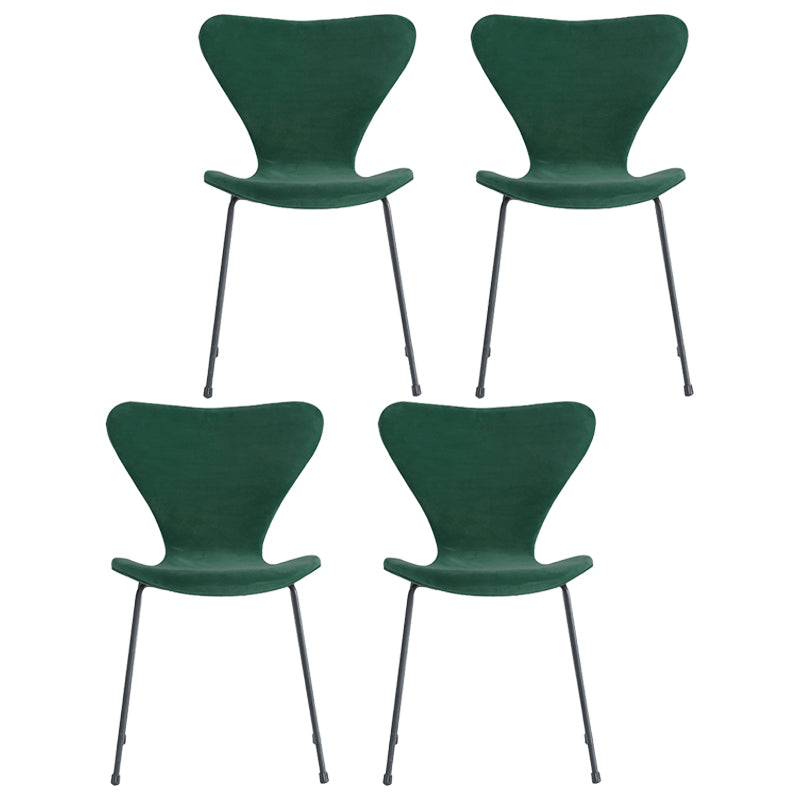 Modern Design Armless Side Chairs Solid Back Linen Fabric Dining Chairs Blackish Green 4 Piece Set Black Clearhalo ' kitchen&dining_furn' 'Dining Chairs' 'Dining Tables & Seating' 'dining_chair' 'furn' 'furn_dining_chair' 'Furniture' 'furniture_dining_chair' 'Kitchen & Dining Furniture' 'kitchen' 4141241