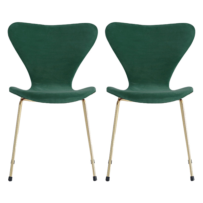 Modern Design Armless Side Chairs Solid Back Linen Fabric Dining Chairs Blackish Green 2 Piece Set Brass Gold Clearhalo ' kitchen&dining_furn' 'Dining Chairs' 'Dining Tables & Seating' 'dining_chair' 'furn' 'furn_dining_chair' 'Furniture' 'furniture_dining_chair' 'Kitchen & Dining Furniture' 'kitchen' 4141243