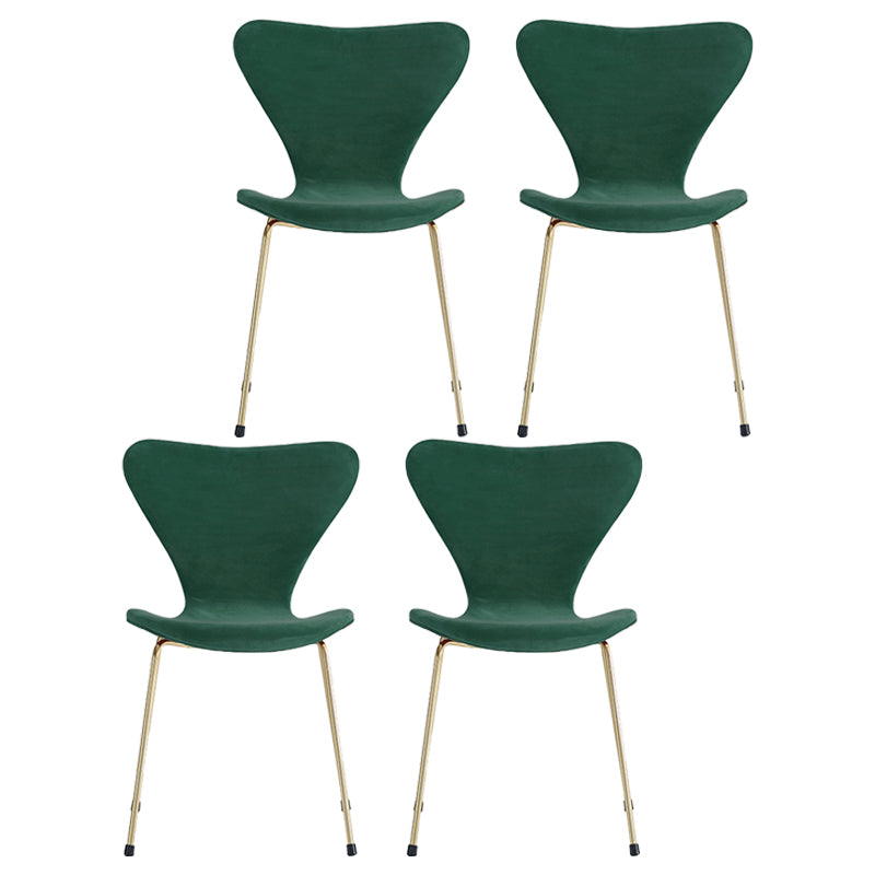 Modern Design Armless Side Chairs Solid Back Linen Fabric Dining Chairs Blackish Green 4 Piece Set Brass Gold Clearhalo ' kitchen&dining_furn' 'Dining Chairs' 'Dining Tables & Seating' 'dining_chair' 'furn' 'furn_dining_chair' 'Furniture' 'furniture_dining_chair' 'Kitchen & Dining Furniture' 'kitchen' 4141244