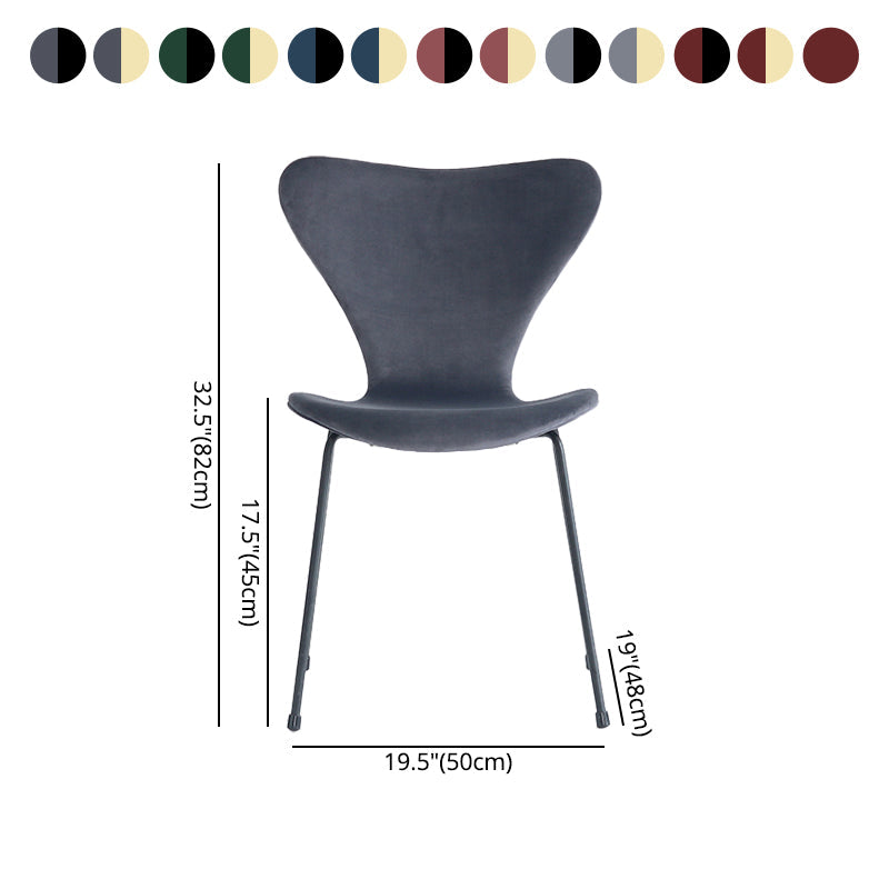 Modern Design Armless Side Chairs Solid Back Linen Fabric Dining Chairs Clearhalo ' kitchen&dining_furn' 'Dining Chairs' 'Dining Tables & Seating' 'dining_chair' 'furn' 'furn_dining_chair' 'Furniture' 'furniture_dining_chair' 'Kitchen & Dining Furniture' 'kitchen' 4141245