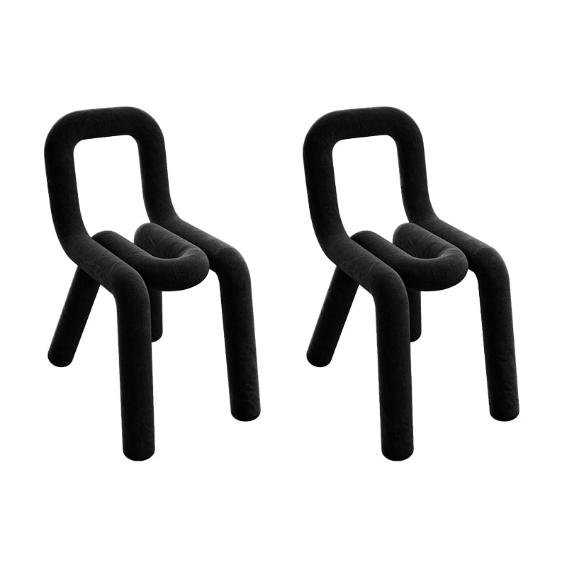 Contemporary Style Dining Chairs Armless Side Chairs with Metal Legs for Kitchen Black 2 Piece Set Clearhalo ' kitchen&dining_furn' 'Dining Chairs' 'Dining Tables & Seating' 'dining_chair' 'furn' 'furn_dining_chair' 'Furniture' 'furniture_dining_chair' 'Kitchen & Dining Furniture' 'kitchen' 4141248