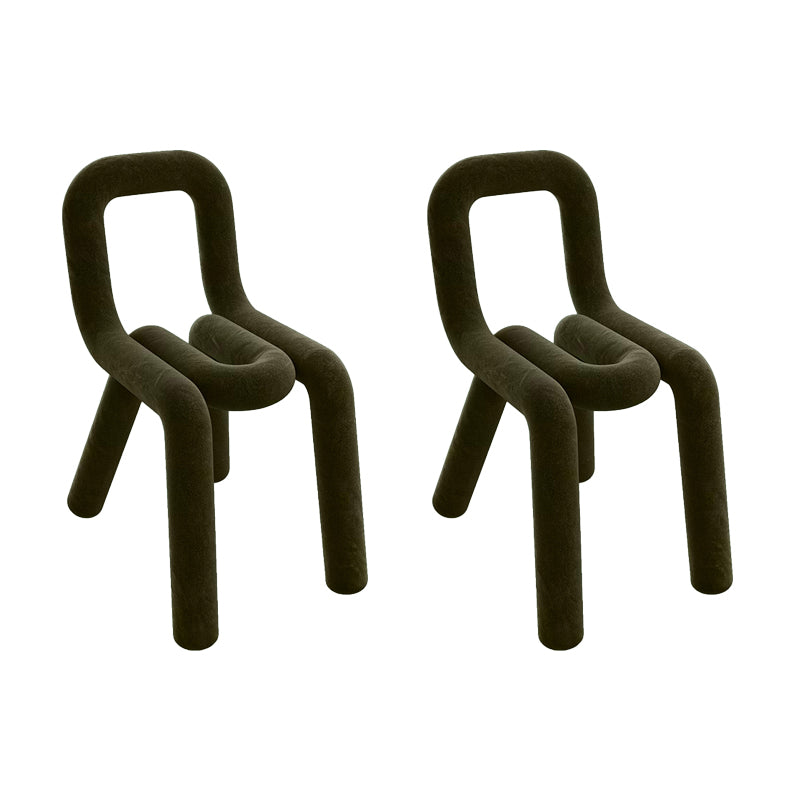 Contemporary Style Dining Chairs Armless Side Chairs with Metal Legs for Kitchen Army Green 2 Piece Set Clearhalo ' kitchen&dining_furn' 'Dining Chairs' 'Dining Tables & Seating' 'dining_chair' 'furn' 'furn_dining_chair' 'Furniture' 'furniture_dining_chair' 'Kitchen & Dining Furniture' 'kitchen' 4141261