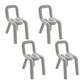 Contemporary Style Dining Chairs Armless Side Chairs with Metal Legs for Kitchen Light Gray 4 Piece Set Clearhalo ' kitchen&dining_furn' 'Dining Chairs' 'Dining Tables & Seating' 'dining_chair' 'furn' 'furn_dining_chair' 'Furniture' 'furniture_dining_chair' 'Kitchen & Dining Furniture' 'kitchen' 4141280