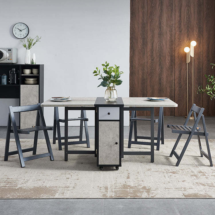 Mid-Century Modern Rectangle Dining Table Drop-Leaf Table for Kitchen (only table) Clearhalo ' dining_table' 'Dining Tables & Seating' 'Dining Tables' 'furn' 'furn_dining_table' 'Furniture' 'furniture_dining_table' 'Kitchen & Dining Furniture' 'kitchen&dining_furn' 'kitchen' 'kitchen_dining_table' 4154796