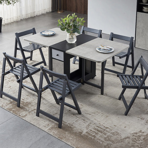 Mid-Century Modern Rectangle Dining Table Drop-Leaf Table for Kitchen (only table) Clearhalo ' dining_table' 'Dining Tables & Seating' 'Dining Tables' 'furn' 'furn_dining_table' 'Furniture' 'furniture_dining_table' 'Kitchen & Dining Furniture' 'kitchen&dining_furn' 'kitchen' 'kitchen_dining_table' 4154797