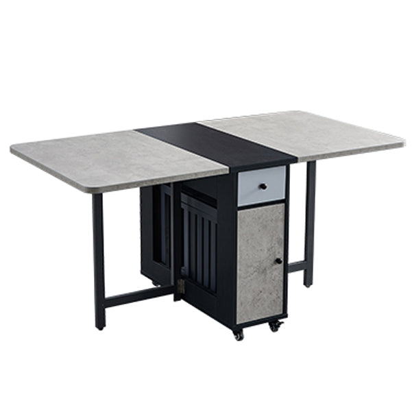 Mid-Century Modern Rectangle Dining Table Drop-Leaf Table for Kitchen (only table) Without Chairs Clearhalo ' dining_table' 'Dining Tables & Seating' 'Dining Tables' 'furn' 'furn_dining_table' 'Furniture' 'furniture_dining_table' 'Kitchen & Dining Furniture' 'kitchen&dining_furn' 'kitchen' 'kitchen_dining_table' 4154799