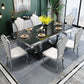 Rectangle Luxury Style Dining Table Fixed Table with Trestle Base Clearhalo ' dining_table' 'Dining Tables & Seating' 'Dining Tables' 'furn' 'furn_dining_table' 'Furniture' 'furniture_dining_table' 'Kitchen & Dining Furniture' 'kitchen&dining_furn' 'kitchen' 'kitchen_dining_table' 4154807