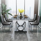 Rectangle Luxury Style Dining Table Fixed Table with Trestle Base Clearhalo ' dining_table' 'Dining Tables & Seating' 'Dining Tables' 'furn' 'furn_dining_table' 'Furniture' 'furniture_dining_table' 'Kitchen & Dining Furniture' 'kitchen&dining_furn' 'kitchen' 'kitchen_dining_table' 4154808