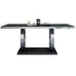 Rectangle Luxury Style Dining Table Fixed Table with Trestle Base Glass Without Chairs Clearhalo ' dining_table' 'Dining Tables & Seating' 'Dining Tables' 'furn' 'furn_dining_table' 'Furniture' 'furniture_dining_table' 'Kitchen & Dining Furniture' 'kitchen&dining_furn' 'kitchen' 'kitchen_dining_table' 4154810