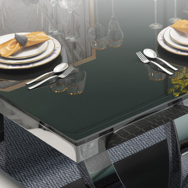 Rectangle Luxury Style Dining Table Fixed Table with Trestle Base Clearhalo ' dining_table' 'Dining Tables & Seating' 'Dining Tables' 'furn' 'furn_dining_table' 'Furniture' 'furniture_dining_table' 'Kitchen & Dining Furniture' 'kitchen&dining_furn' 'kitchen' 'kitchen_dining_table' 4154811