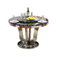 Marble Dining Table Luxury Style Single Pedestal Base Round Table for Dining Room Black Silver Clearhalo ' dining_table' 'Dining Tables & Seating' 'Dining Tables' 'furn' 'furn_dining_table' 'Furniture' 'furniture_dining_table' 'Kitchen & Dining Furniture' 'kitchen&dining_furn' 'kitchen' 'kitchen_dining_table' 4154833