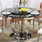 Marble Dining Table Luxury Style Single Pedestal Base Round Table for Dining Room Clearhalo ' dining_table' 'Dining Tables & Seating' 'Dining Tables' 'furn' 'furn_dining_table' 'Furniture' 'furniture_dining_table' 'Kitchen & Dining Furniture' 'kitchen&dining_furn' 'kitchen' 'kitchen_dining_table' 4154840