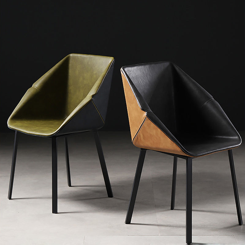 Industrial Style Metal Dining Chair Solid Back Dining Room Chair with Arm Clearhalo ' kitchen&dining_furn' 'Dining Chairs' 'Dining Tables & Seating' 'dining_chair' 'furn' 'furn_dining_chair' 'Furniture' 'furniture_dining_chair' 'Kitchen & Dining Furniture' 'kitchen' 4154845