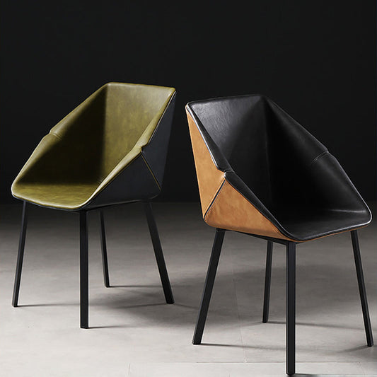 Industrial Style Metal Dining Chair Solid Back Dining Room Chair with Arm Clearhalo ' kitchen&dining_furn' 'Dining Chairs' 'Dining Tables & Seating' 'dining_chair' 'furn' 'furn_dining_chair' 'Furniture' 'furniture_dining_chair' 'Kitchen & Dining Furniture' 'kitchen' 4154845