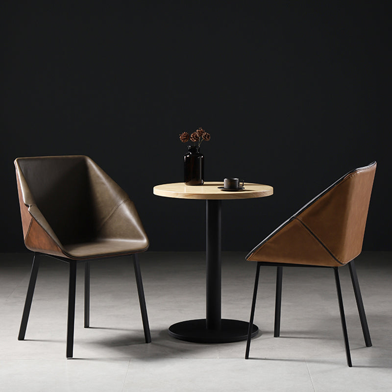 Industrial Style Metal Dining Chair Solid Back Dining Room Chair with Arm Clearhalo ' kitchen&dining_furn' 'Dining Chairs' 'Dining Tables & Seating' 'dining_chair' 'furn' 'furn_dining_chair' 'Furniture' 'furniture_dining_chair' 'Kitchen & Dining Furniture' 'kitchen' 4154848