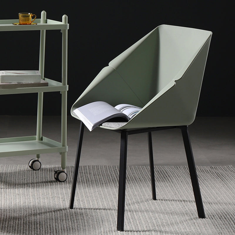 Industrial Style Metal Dining Chair Solid Back Dining Room Chair with Arm Clearhalo ' kitchen&dining_furn' 'Dining Chairs' 'Dining Tables & Seating' 'dining_chair' 'furn' 'furn_dining_chair' 'Furniture' 'furniture_dining_chair' 'Kitchen & Dining Furniture' 'kitchen' 4154849