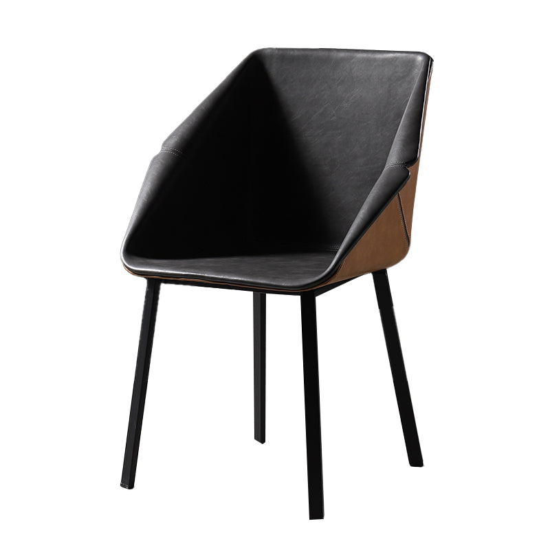 Industrial Style Metal Dining Chair Solid Back Dining Room Chair with Arm Clearhalo ' kitchen&dining_furn' 'Dining Chairs' 'Dining Tables & Seating' 'dining_chair' 'furn' 'furn_dining_chair' 'Furniture' 'furniture_dining_chair' 'Kitchen & Dining Furniture' 'kitchen' 4154854