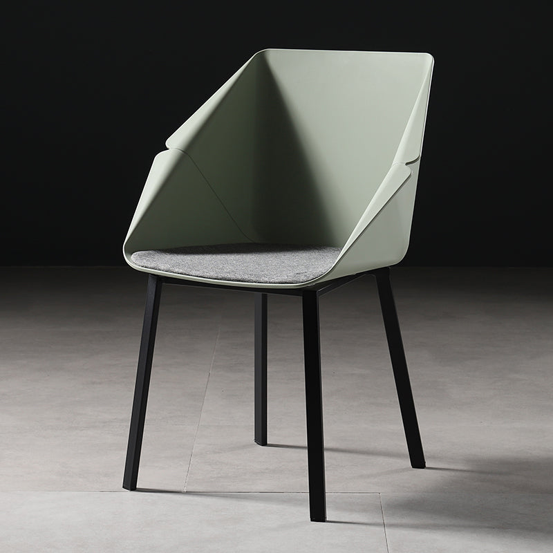 Industrial Style Metal Dining Chair Solid Back Dining Room Chair with Arm Light Green 1 Piece Clearhalo ' kitchen&dining_furn' 'Dining Chairs' 'Dining Tables & Seating' 'dining_chair' 'furn' 'furn_dining_chair' 'Furniture' 'furniture_dining_chair' 'Kitchen & Dining Furniture' 'kitchen' 4154859