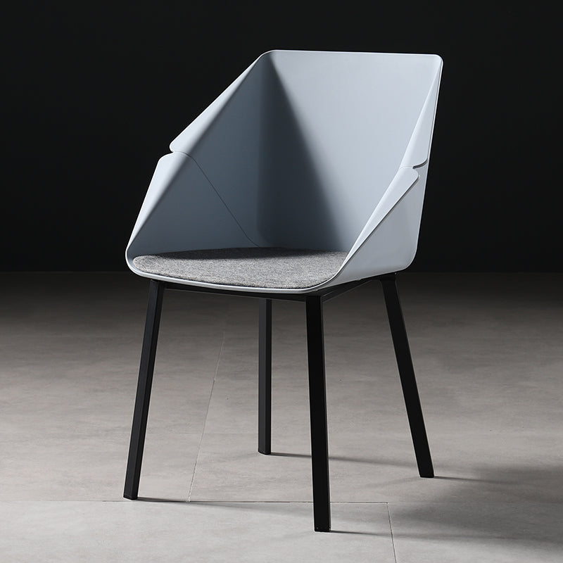 Industrial Style Metal Dining Chair Solid Back Dining Room Chair with Arm Gray Blue 1 Piece Clearhalo ' kitchen&dining_furn' 'Dining Chairs' 'Dining Tables & Seating' 'dining_chair' 'furn' 'furn_dining_chair' 'Furniture' 'furniture_dining_chair' 'Kitchen & Dining Furniture' 'kitchen' 4154874