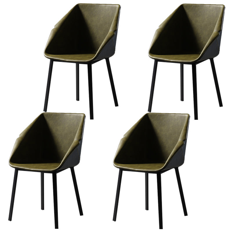 Industrial Style Metal Dining Chair Solid Back Dining Room Chair with Arm Army Green 4 Piece Set Clearhalo ' kitchen&dining_furn' 'Dining Chairs' 'Dining Tables & Seating' 'dining_chair' 'furn' 'furn_dining_chair' 'Furniture' 'furniture_dining_chair' 'Kitchen & Dining Furniture' 'kitchen' 4154876