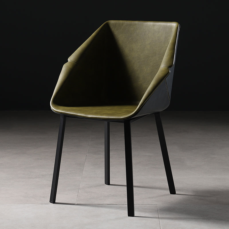 Industrial Style Metal Dining Chair Solid Back Dining Room Chair with Arm Army Green 1 Piece Clearhalo ' kitchen&dining_furn' 'Dining Chairs' 'Dining Tables & Seating' 'dining_chair' 'furn' 'furn_dining_chair' 'Furniture' 'furniture_dining_chair' 'Kitchen & Dining Furniture' 'kitchen' 4154877