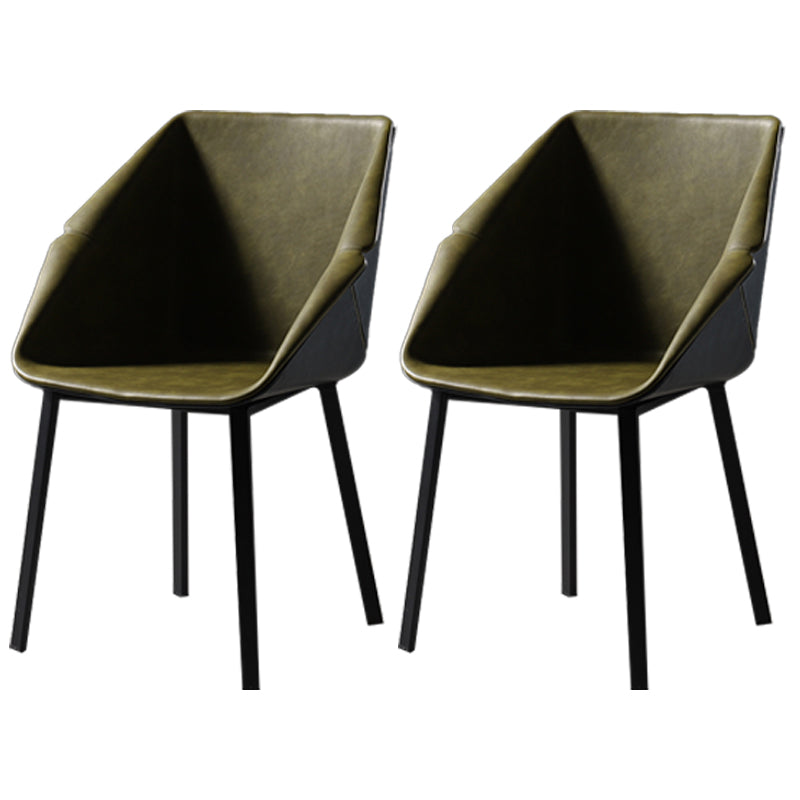 Industrial Style Metal Dining Chair Solid Back Dining Room Chair with Arm Army Green 2 Piece Set Clearhalo ' kitchen&dining_furn' 'Dining Chairs' 'Dining Tables & Seating' 'dining_chair' 'furn' 'furn_dining_chair' 'Furniture' 'furniture_dining_chair' 'Kitchen & Dining Furniture' 'kitchen' 4154878