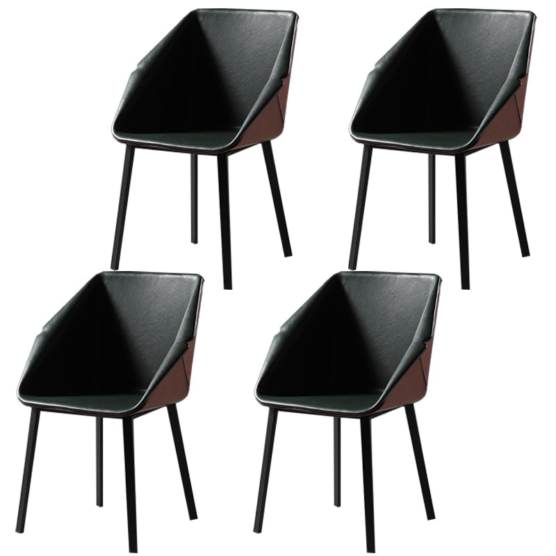 Industrial Style Metal Dining Chair Solid Back Dining Room Chair with Arm Blackish Green 4 Piece Set Clearhalo ' kitchen&dining_furn' 'Dining Chairs' 'Dining Tables & Seating' 'dining_chair' 'furn' 'furn_dining_chair' 'Furniture' 'furniture_dining_chair' 'Kitchen & Dining Furniture' 'kitchen' 4154879