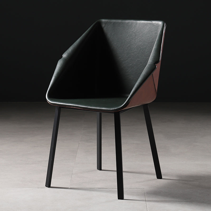 Industrial Style Metal Dining Chair Solid Back Dining Room Chair with Arm Blackish Green 1 Piece Clearhalo ' kitchen&dining_furn' 'Dining Chairs' 'Dining Tables & Seating' 'dining_chair' 'furn' 'furn_dining_chair' 'Furniture' 'furniture_dining_chair' 'Kitchen & Dining Furniture' 'kitchen' 4154880