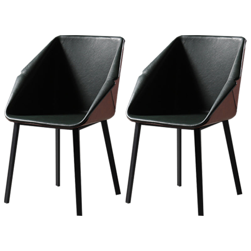 Industrial Style Metal Dining Chair Solid Back Dining Room Chair with Arm Blackish Green 2 Piece Set Clearhalo ' kitchen&dining_furn' 'Dining Chairs' 'Dining Tables & Seating' 'dining_chair' 'furn' 'furn_dining_chair' 'Furniture' 'furniture_dining_chair' 'Kitchen & Dining Furniture' 'kitchen' 4154881