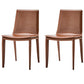 Contemporary Style Leather Dining Chairs Armless Solid Back Side Chairs (Set of 2) Coffee Clearhalo ' kitchen&dining_furn' 'Dining Chairs' 'Dining Tables & Seating' 'dining_chair' 'furn' 'furn_dining_chair' 'Furniture' 'furniture_dining_chair' 'Kitchen & Dining Furniture' 'kitchen' 4154891