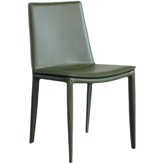 Contemporary Style Leather Dining Chairs Armless Solid Back Side Chairs (Set of 2) Clearhalo ' kitchen&dining_furn' 'Dining Chairs' 'Dining Tables & Seating' 'dining_chair' 'furn' 'furn_dining_chair' 'Furniture' 'furniture_dining_chair' 'Kitchen & Dining Furniture' 'kitchen' 4154892