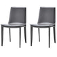 Contemporary Style Leather Dining Chairs Armless Solid Back Side Chairs (Set of 2) Grey Clearhalo ' kitchen&dining_furn' 'Dining Chairs' 'Dining Tables & Seating' 'dining_chair' 'furn' 'furn_dining_chair' 'Furniture' 'furniture_dining_chair' 'Kitchen & Dining Furniture' 'kitchen' 4154897