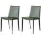Contemporary Style Leather Dining Chairs Armless Solid Back Side Chairs (Set of 2) Blackish Green Clearhalo ' kitchen&dining_furn' 'Dining Chairs' 'Dining Tables & Seating' 'dining_chair' 'furn' 'furn_dining_chair' 'Furniture' 'furniture_dining_chair' 'Kitchen & Dining Furniture' 'kitchen' 4154899