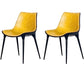 Contemporary Style Dining Chairs Kitchen Armless Side Chairs with Metal Legs Yellow 2 Piece Set Clearhalo ' kitchen&dining_furn' 'Dining Chairs' 'Dining Tables & Seating' 'dining_chair' 'furn' 'furn_dining_chair' 'Furniture' 'furniture_dining_chair' 'Kitchen & Dining Furniture' 'kitchen' 4154914