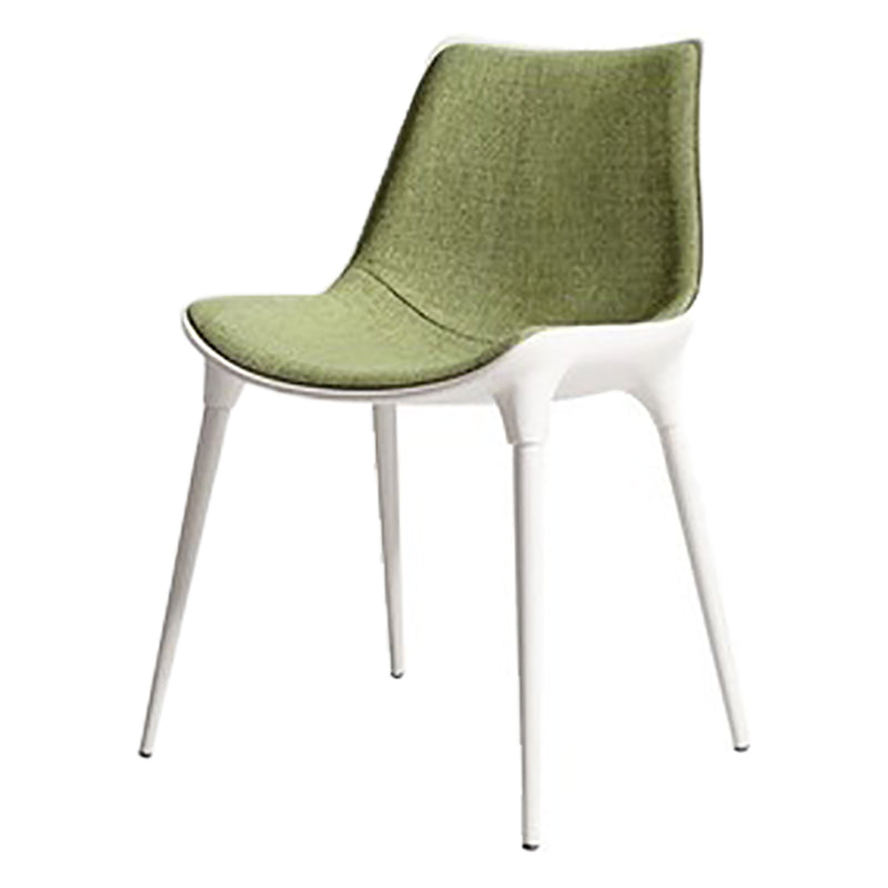 Contemporary Style Dining Chairs Kitchen Armless Side Chairs with Metal Legs Green 1 Piece Clearhalo ' kitchen&dining_furn' 'Dining Chairs' 'Dining Tables & Seating' 'dining_chair' 'furn' 'furn_dining_chair' 'Furniture' 'furniture_dining_chair' 'Kitchen & Dining Furniture' 'kitchen' 4154916
