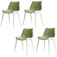 Contemporary Style Dining Chairs Kitchen Armless Side Chairs with Metal Legs Green 4 Piece Set Clearhalo ' kitchen&dining_furn' 'Dining Chairs' 'Dining Tables & Seating' 'dining_chair' 'furn' 'furn_dining_chair' 'Furniture' 'furniture_dining_chair' 'Kitchen & Dining Furniture' 'kitchen' 4154918