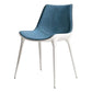 Contemporary Style Dining Chairs Kitchen Armless Side Chairs with Metal Legs Blue 1 Piece Clearhalo ' kitchen&dining_furn' 'Dining Chairs' 'Dining Tables & Seating' 'dining_chair' 'furn' 'furn_dining_chair' 'Furniture' 'furniture_dining_chair' 'Kitchen & Dining Furniture' 'kitchen' 4154922