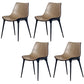 Contemporary Style Dining Chairs Kitchen Armless Side Chairs with Metal Legs Khaki 4 Piece Set Clearhalo ' kitchen&dining_furn' 'Dining Chairs' 'Dining Tables & Seating' 'dining_chair' 'furn' 'furn_dining_chair' 'Furniture' 'furniture_dining_chair' 'Kitchen & Dining Furniture' 'kitchen' 4154930
