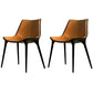 Contemporary Style Dining Chairs Kitchen Armless Side Chairs with Metal Legs Orange Black 2 Piece Set Clearhalo ' kitchen&dining_furn' 'Dining Chairs' 'Dining Tables & Seating' 'dining_chair' 'furn' 'furn_dining_chair' 'Furniture' 'furniture_dining_chair' 'Kitchen & Dining Furniture' 'kitchen' 4154932