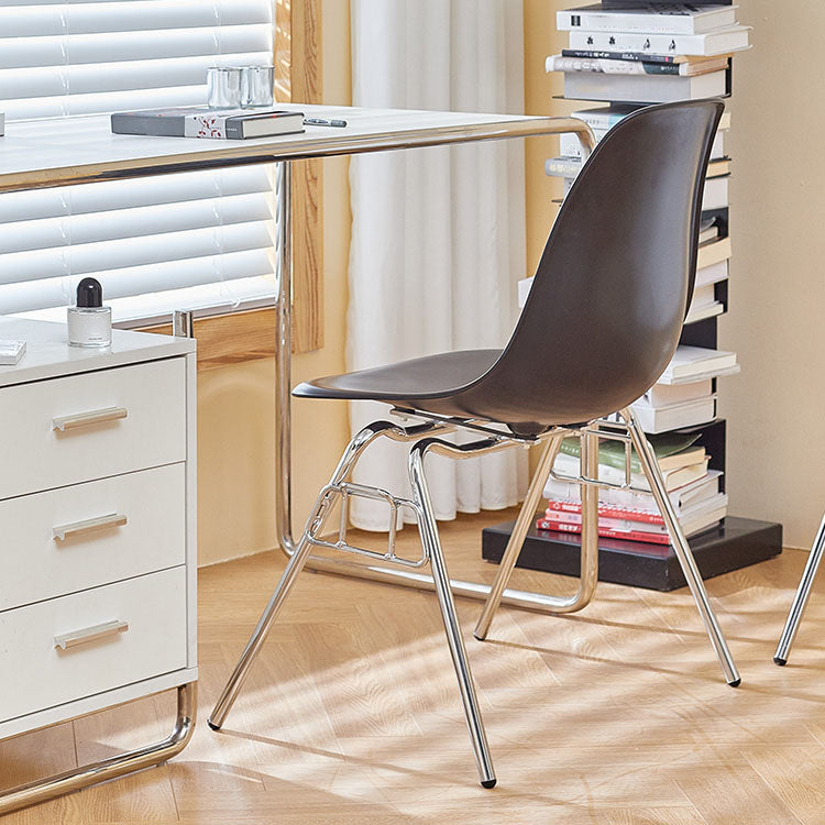 Industrial Style Armless Side Chairs Solid Back Plastic Dining Chair for Home Clearhalo ' kitchen&dining_furn' 'Dining Chairs' 'Dining Tables & Seating' 'dining_chair' 'Furniture' 'furniture_dining_chair' 'Kitchen & Dining Furniture' 'kitchen' 4154959