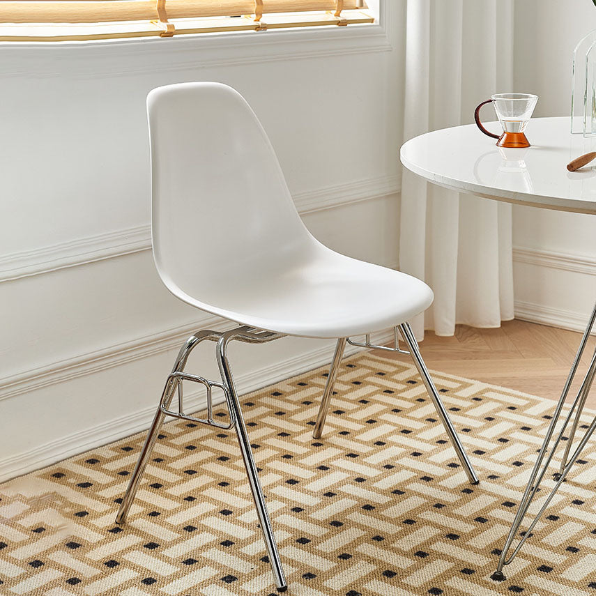 Industrial Style Armless Side Chairs Solid Back Plastic Dining Chair for Home Clearhalo ' kitchen&dining_furn' 'Dining Chairs' 'Dining Tables & Seating' 'dining_chair' 'Furniture' 'furniture_dining_chair' 'Kitchen & Dining Furniture' 'kitchen' 4154960