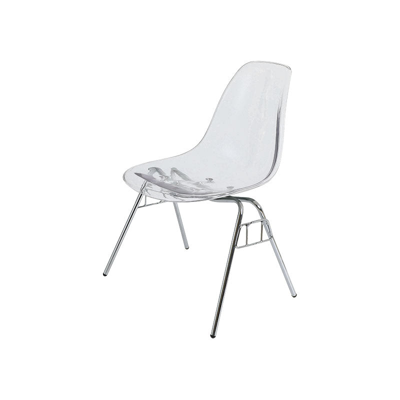 Industrial Style Armless Side Chairs Solid Back Plastic Dining Chair for Home Clear 1 Piece Clearhalo ' kitchen&dining_furn' 'Dining Chairs' 'Dining Tables & Seating' 'dining_chair' 'Furniture' 'furniture_dining_chair' 'Kitchen & Dining Furniture' 'kitchen' 4154961