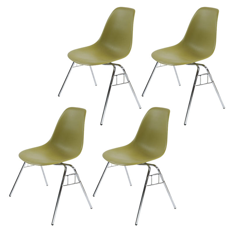 Industrial Style Armless Side Chairs Solid Back Plastic Dining Chair for Home Olive Green Set of 4 Clearhalo ' kitchen&dining_furn' 'Dining Chairs' 'Dining Tables & Seating' 'dining_chair' 'Furniture' 'furniture_dining_chair' 'Kitchen & Dining Furniture' 'kitchen' 4154971