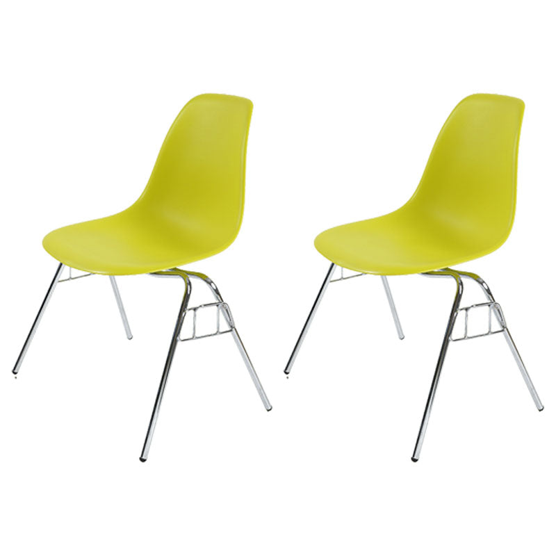 Industrial Style Armless Side Chairs Solid Back Plastic Dining Chair for Home Yellow Set of 2 Clearhalo ' kitchen&dining_furn' 'Dining Chairs' 'Dining Tables & Seating' 'dining_chair' 'Furniture' 'furniture_dining_chair' 'Kitchen & Dining Furniture' 'kitchen' 4154977